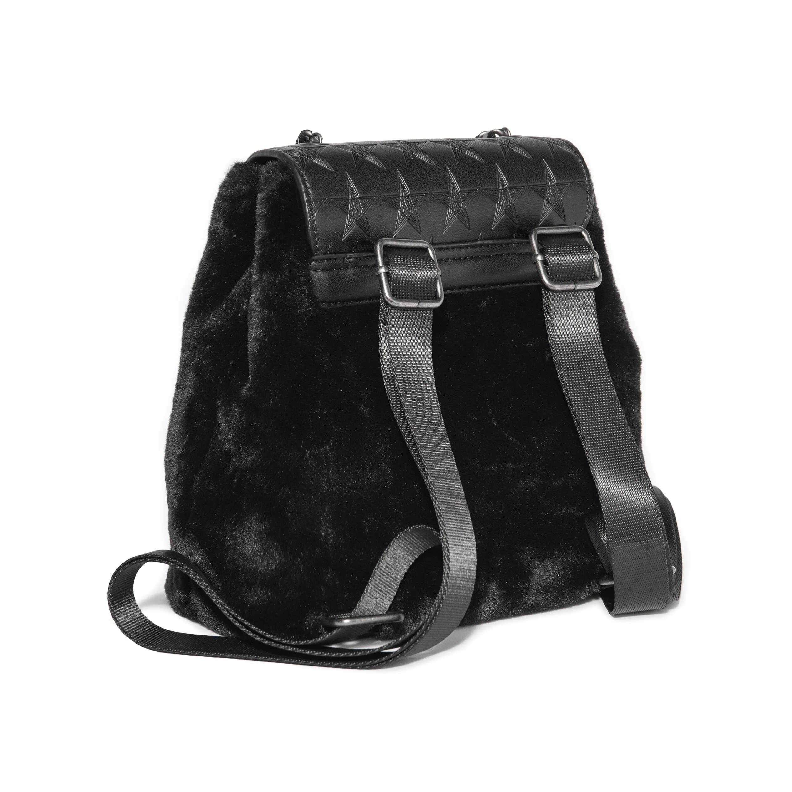 Baphomet Mini Faux Fur Backpack - Image 3