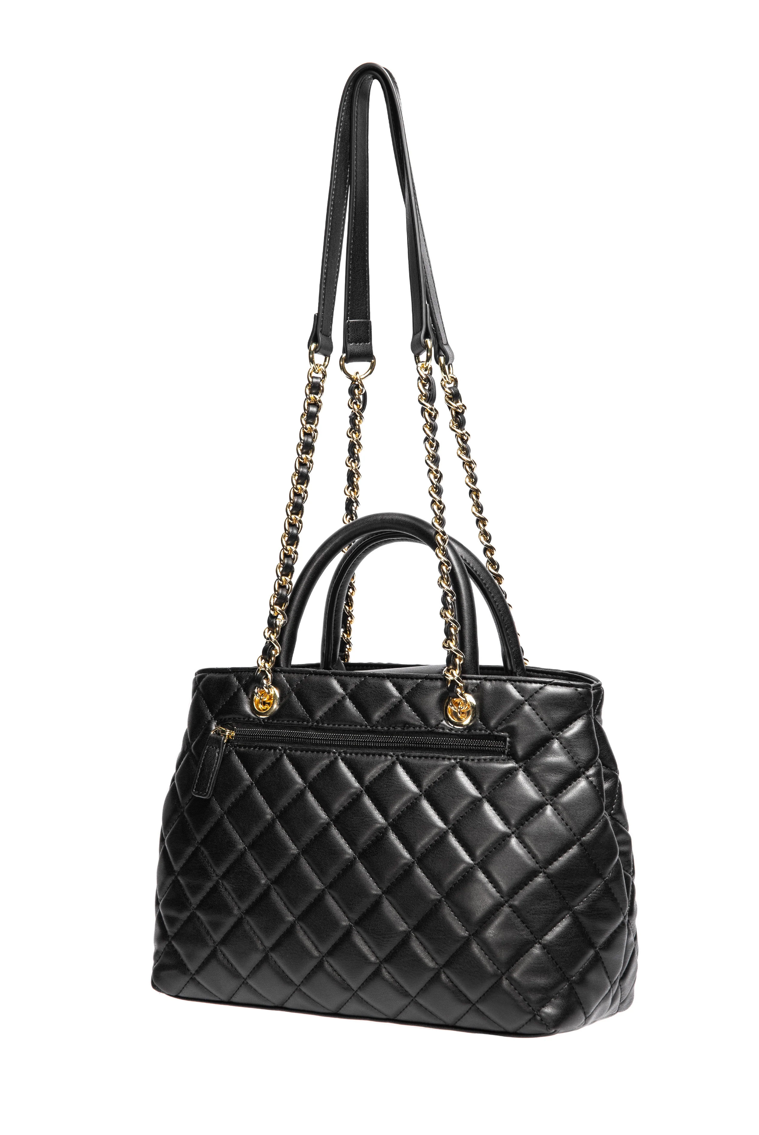 Believe in Yourself Black Quilted Satchel - Image 3