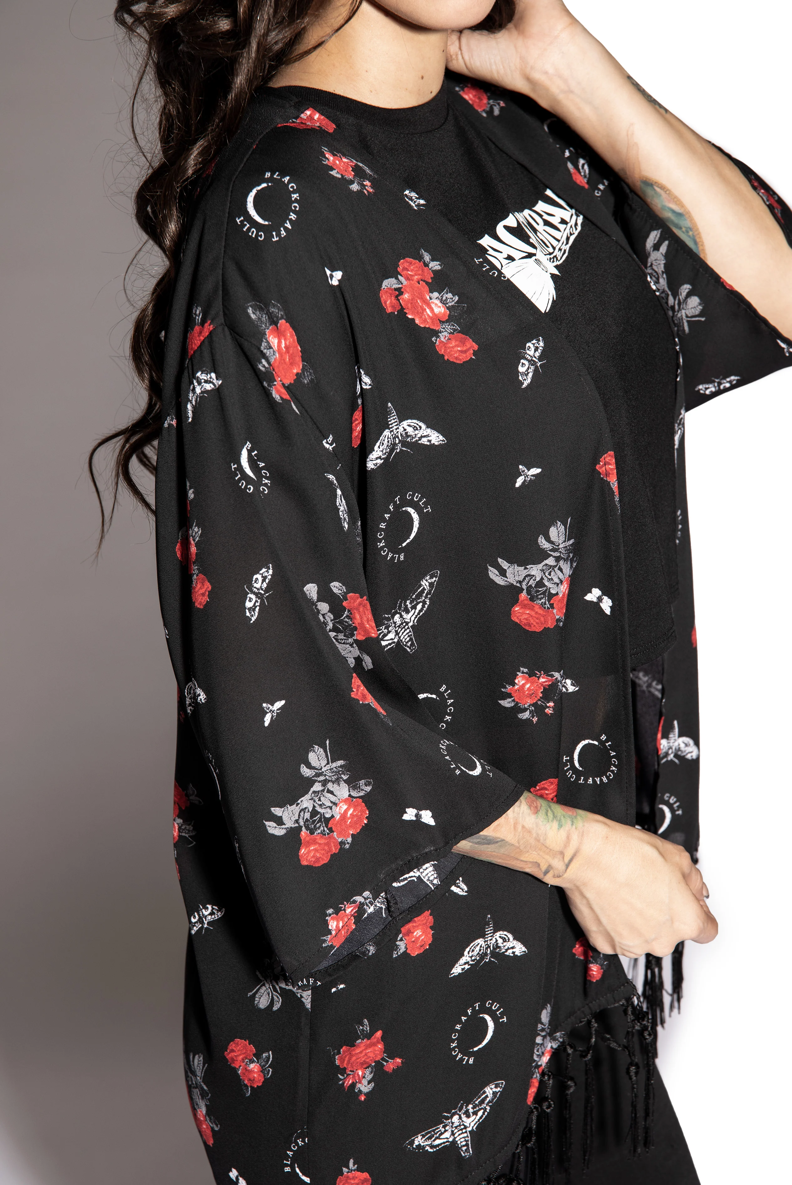 Dark Floral Kimono - Image 3