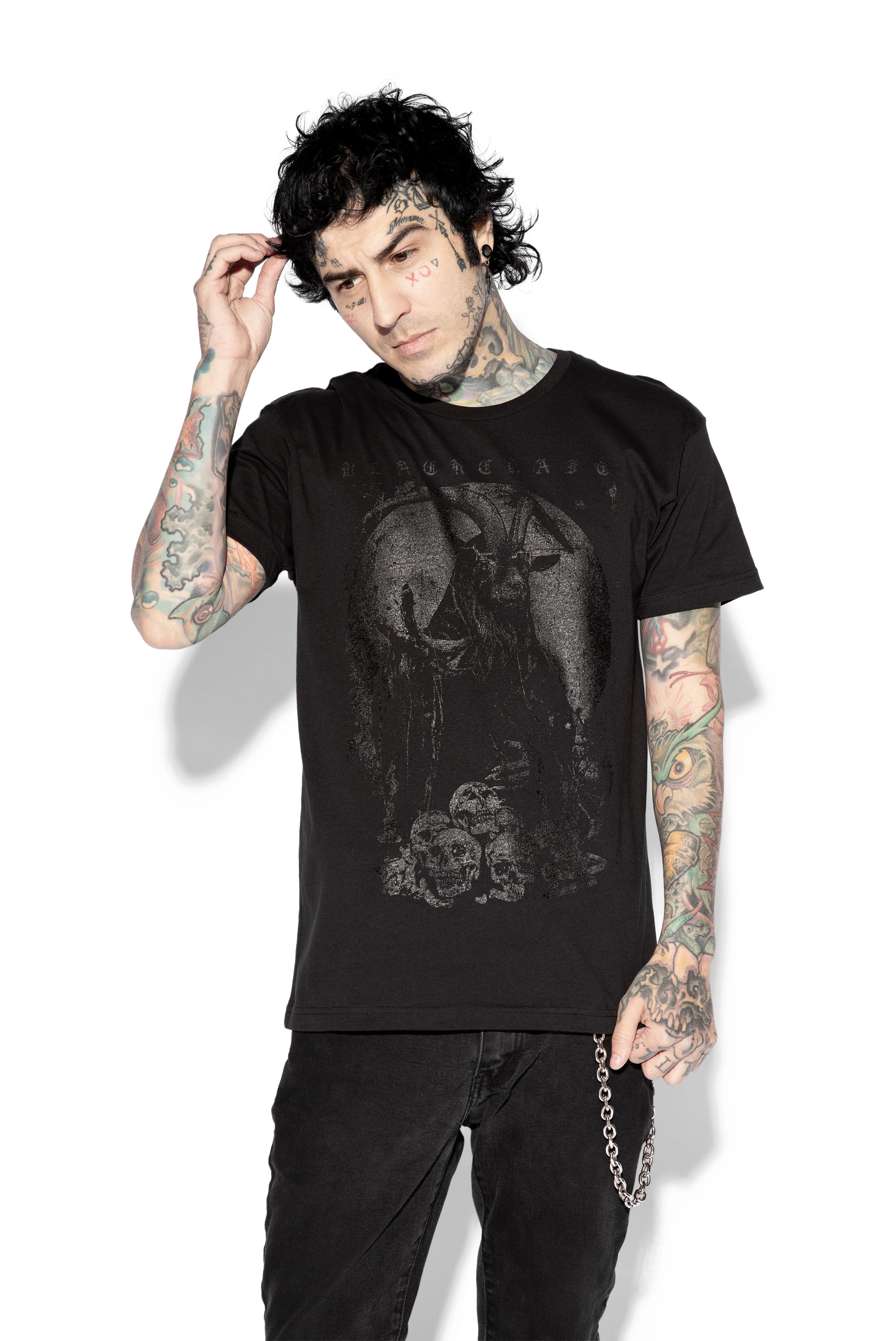 Power Of The Goat Black On Black T-Shirt - Image 4