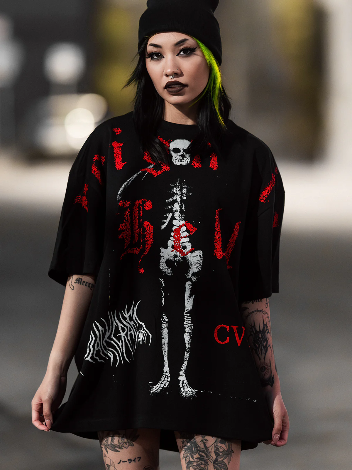 Reign In Hell Skeleton Boxy Tee - Image 2