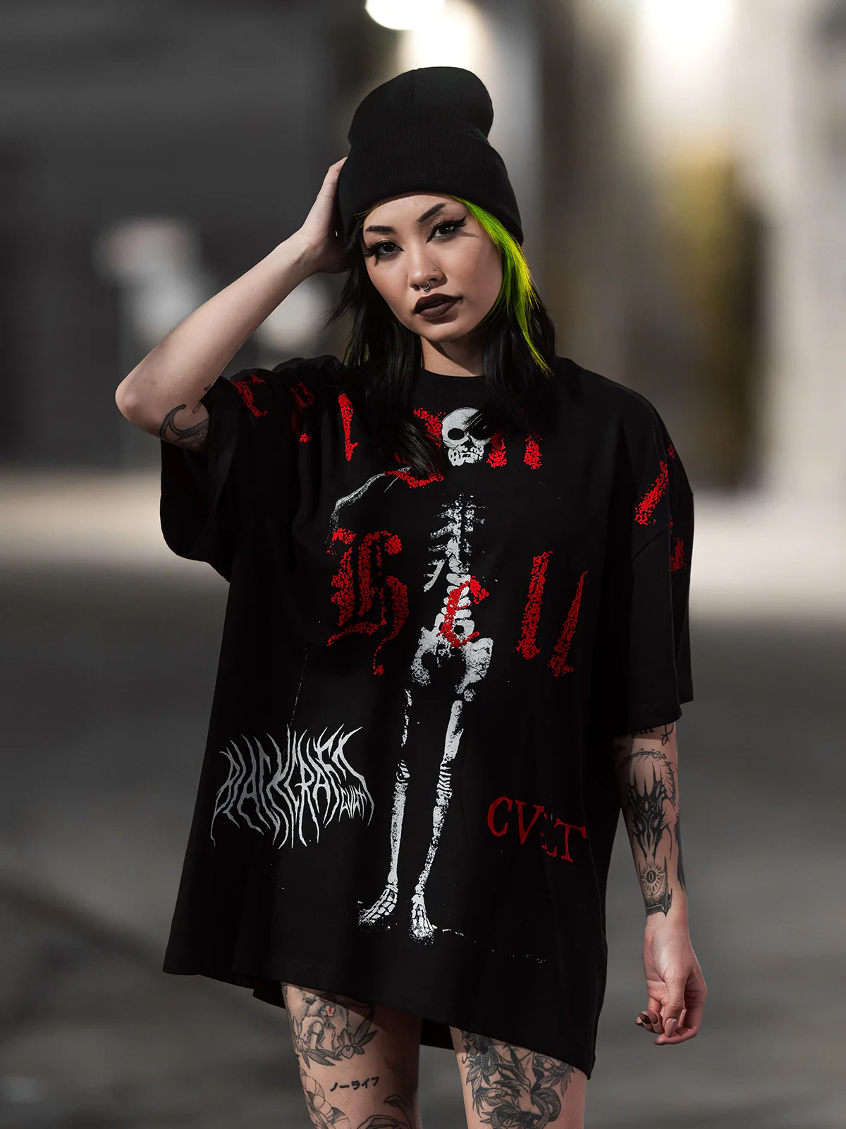 Reign In Hell Skeleton Boxy Tee - Image 3