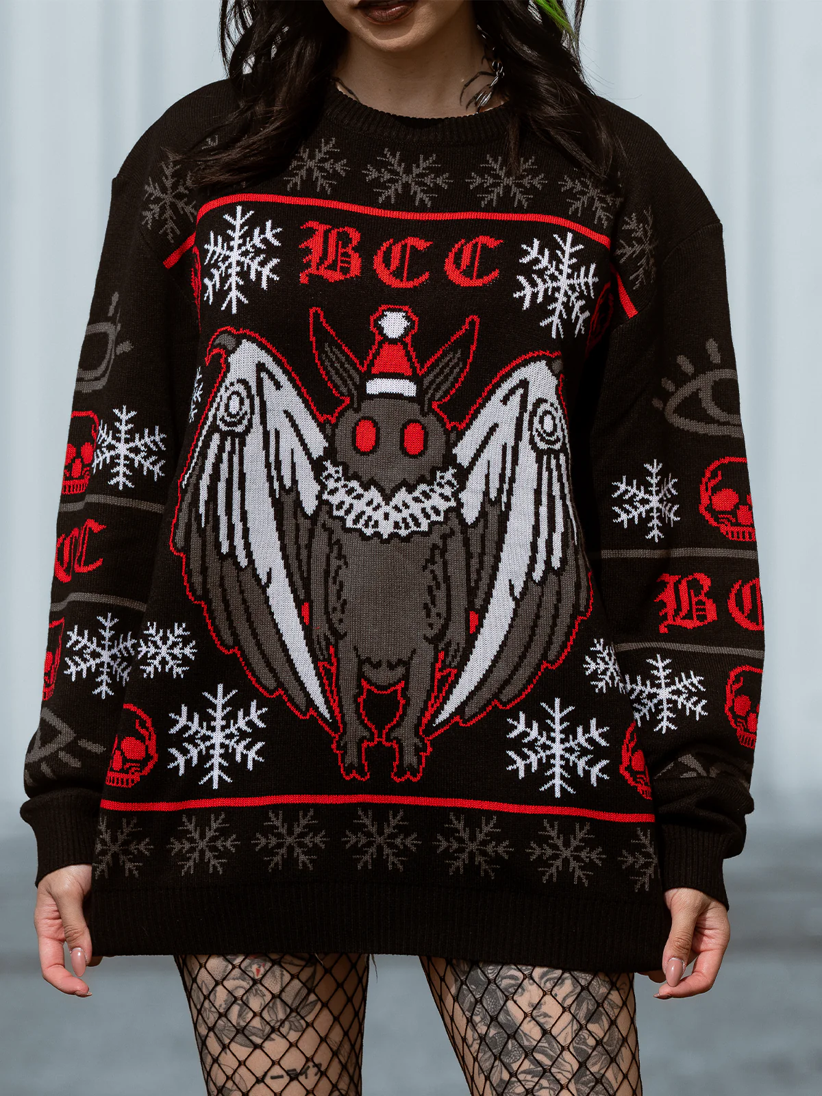 Spooky Mothman Holiday Sweater - Image 3