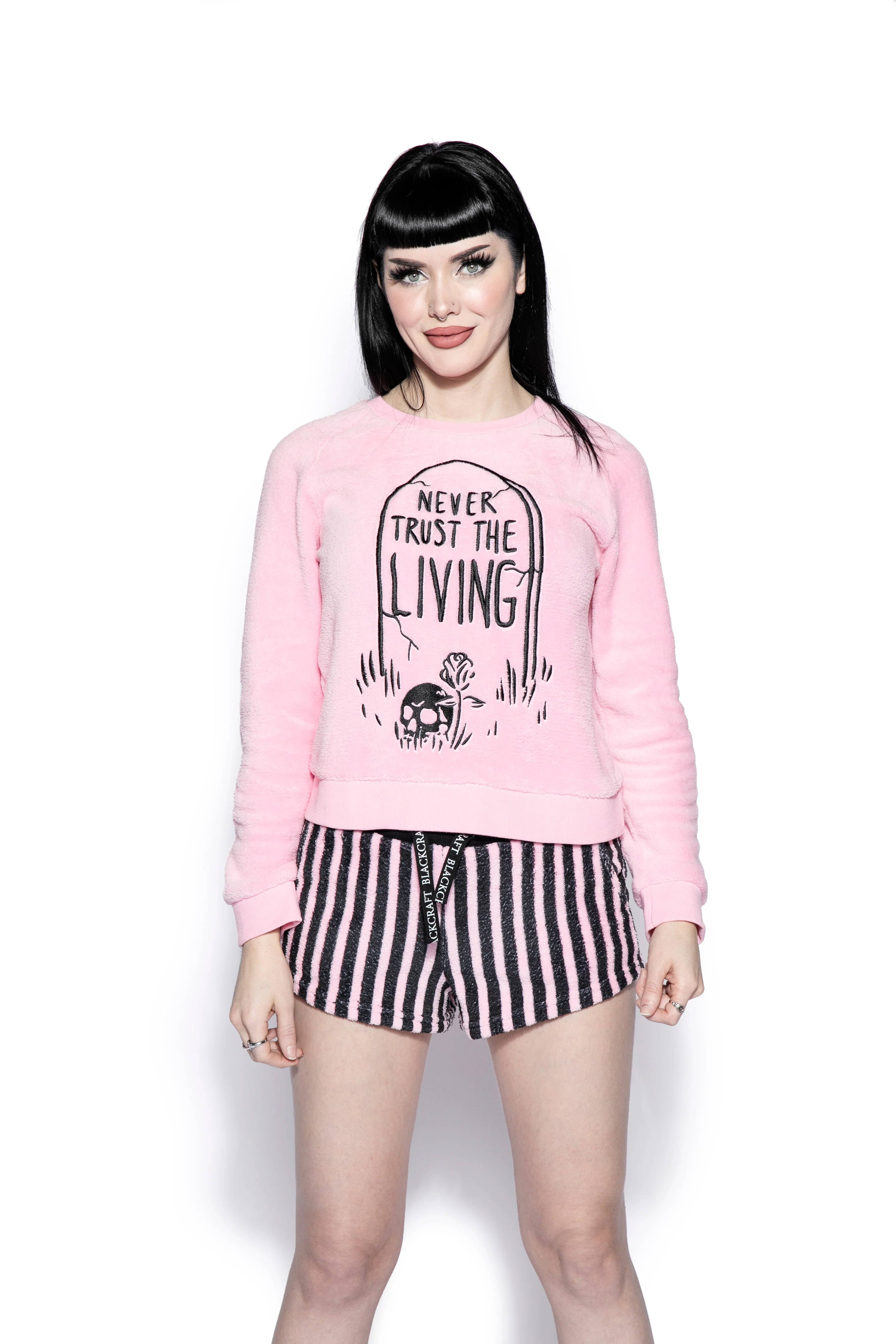 Women's Never Trust The Living Pajama Set - Image 5